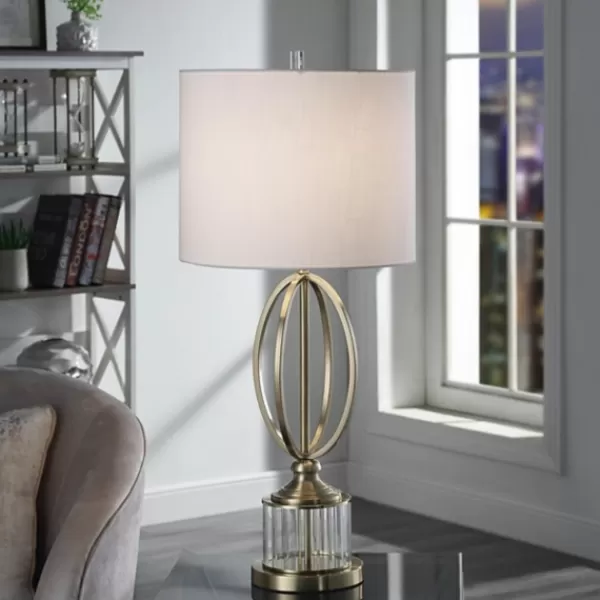 Table Lamps-Kirkland's Home Golden Open Egg Base Table Lamp White