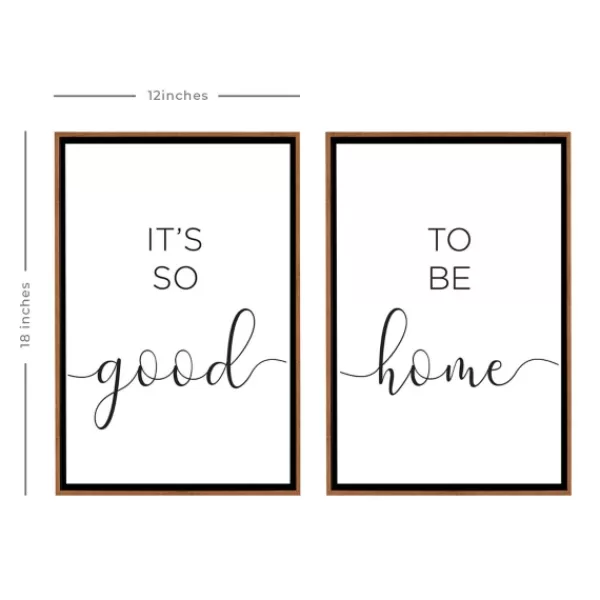 Wall Quotes & Signs-Kirkland's Home Good To Be Home Brown Framed Art Prints, Set Of 2 Brown/Black/White