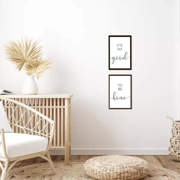 Wall Quotes & Signs-Kirkland's Home Good To Be Home Brown Framed Art Prints, Set Of 2 Brown/Black/White