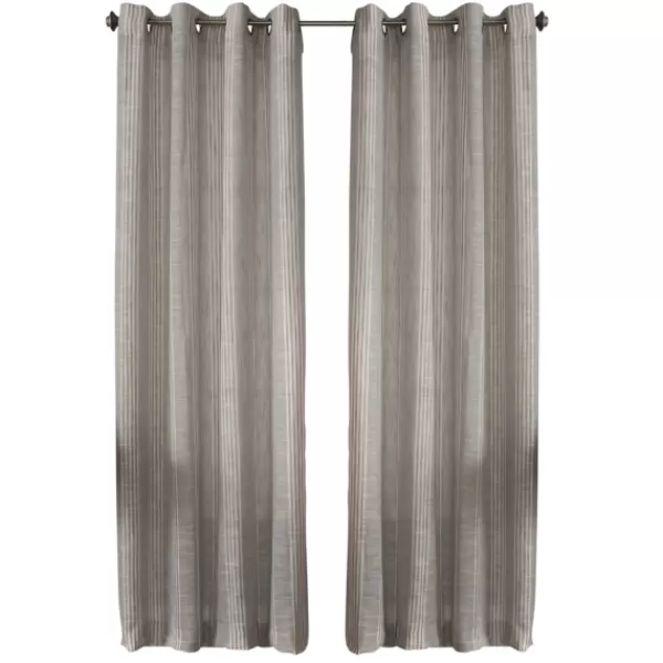 Curtains & Drapes-Kirkland's Home Graphite Stripe Single Curtain Panel, 84 In. Gray/White