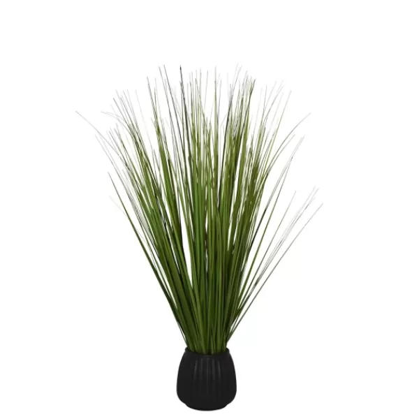 Arrangements & Greenery-Kirkland's Home Grass Arrangement In Black Ribbed Pot Green/Black