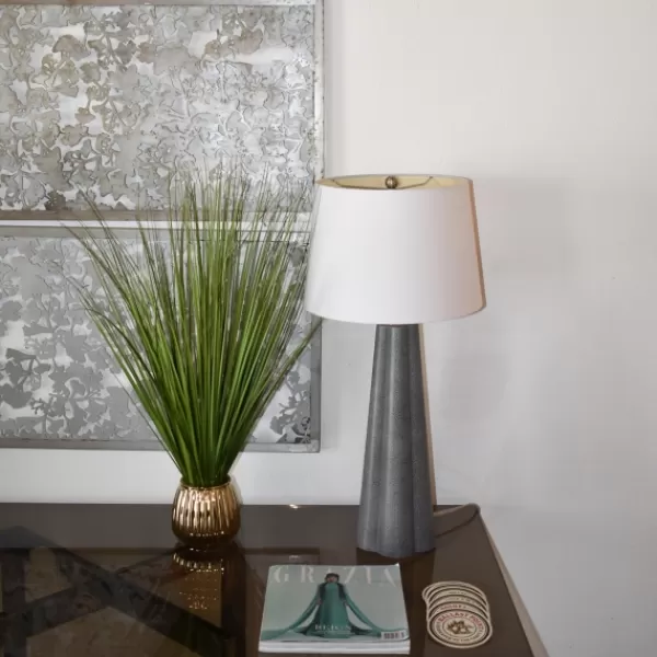 Arrangements & Greenery-Kirkland's Home Grass Arrangement In Gold Ribbed Pot Green/Gold