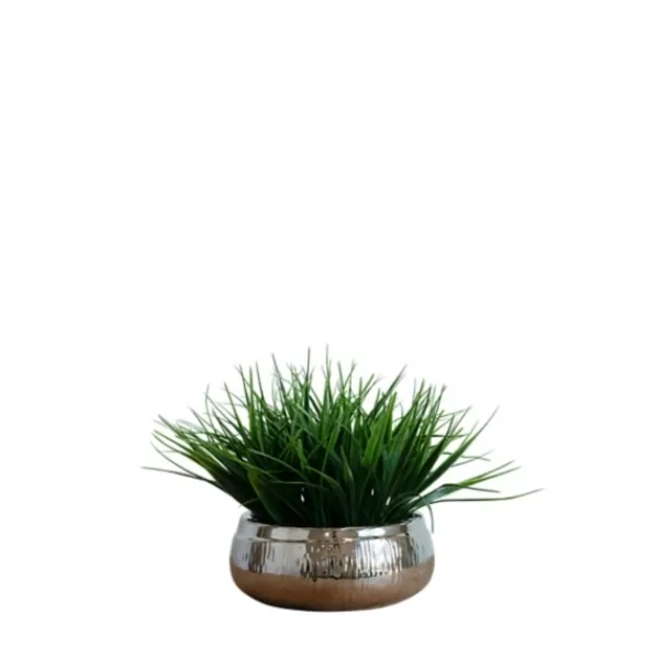 Arrangements & Greenery-Kirkland's Home Grass Arrangement In Silver Ceramic Bowl Green/Silver