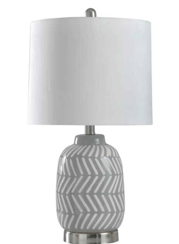 Table Lamps-Kirkland's Home Gray And Etched Table Lamp White