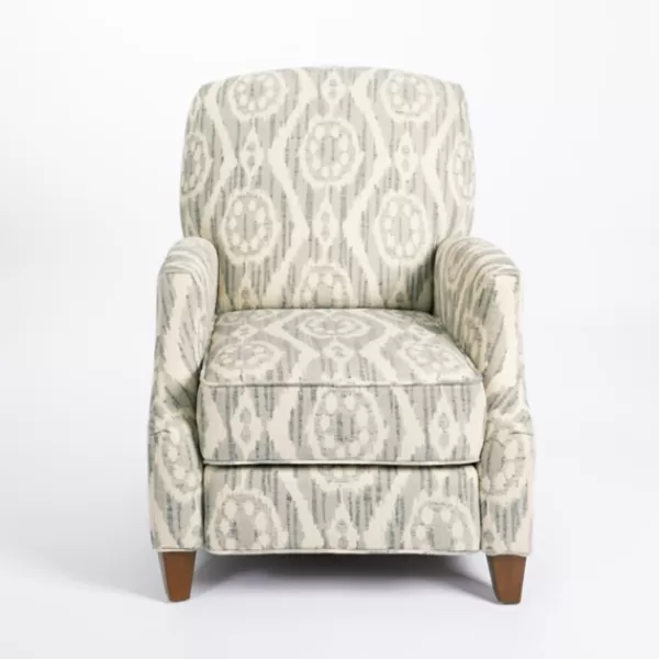 Accent Chairs-Kirkland's Home Gray And White Damask Upholstered Recliner Gray/White