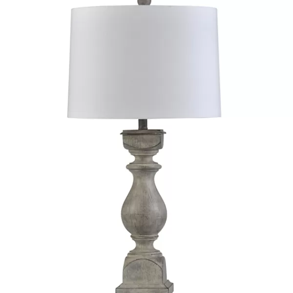 Table Lamps-Kirkland's Home Gray Balustrade Table Lamp White