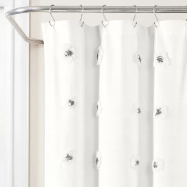Shower Curtains-Kirkland's Home Gray Boho Tufted Circles Shower Curtain Gray/White