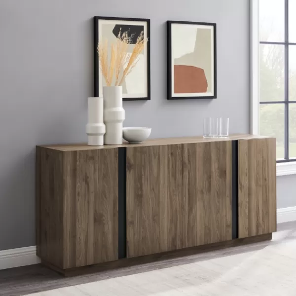 Cabinets & Sideboards-Kirkland's Home Gray Brown Modern 2-Door Sideboard Gray/Brown