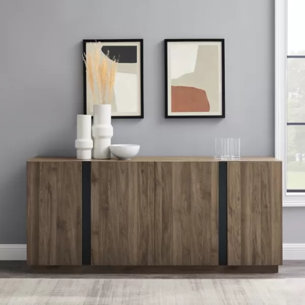 Cabinets & Sideboards-Kirkland's Home Gray Brown Modern 2-Door Sideboard Gray/Brown