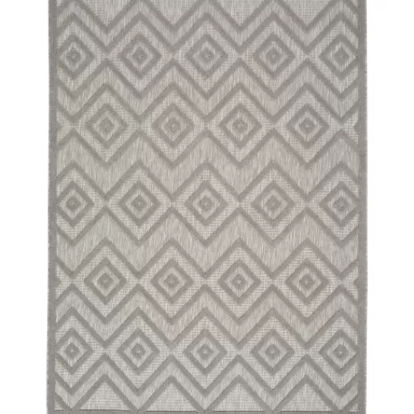 Outdoor Rugs-Kirkland's Home Gray Diamond Indoor/Outdoor Area Rug, 5X7 Silver