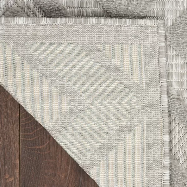 Outdoor Rugs-Kirkland's Home Gray Diamond Indoor/Outdoor Area Rug, 5X7 Silver