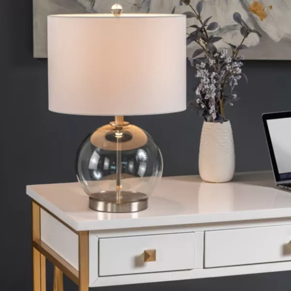 Table Lamps-Kirkland's Home Gray Glass Globe Table Lamp White