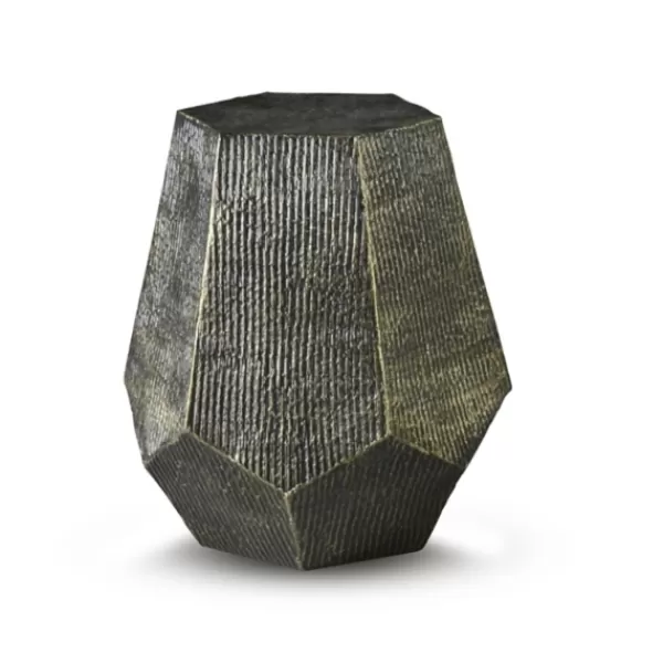 Accent & End Tables-Kirkland's Home Gray Hand-Stamped Iron Hexagon Accent Table
