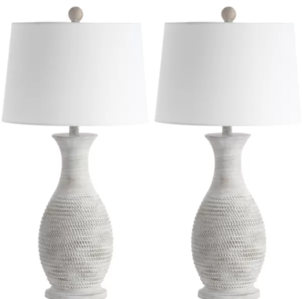 Table Lamps-Kirkland's Home Gray Jug Base Table Lamps, Set Of 2 White