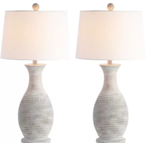 Table Lamps-Kirkland's Home Gray Jug Base Table Lamps, Set Of 2 White