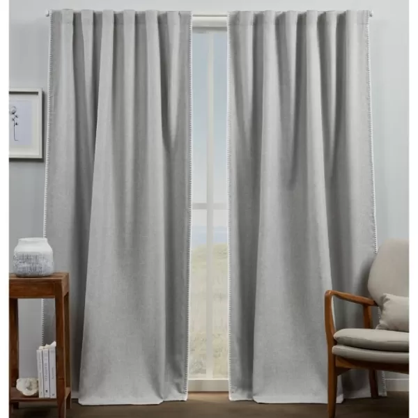 Curtains & Drapes-Kirkland's Home Gray Marl Blackout 2-Pc. Curtain Panel Set, 96 In. Gray/White