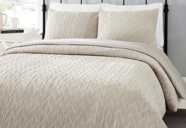 Duvets-Kirkland's Home Gray Raised Chevron 3-Pc. King Duvet Set