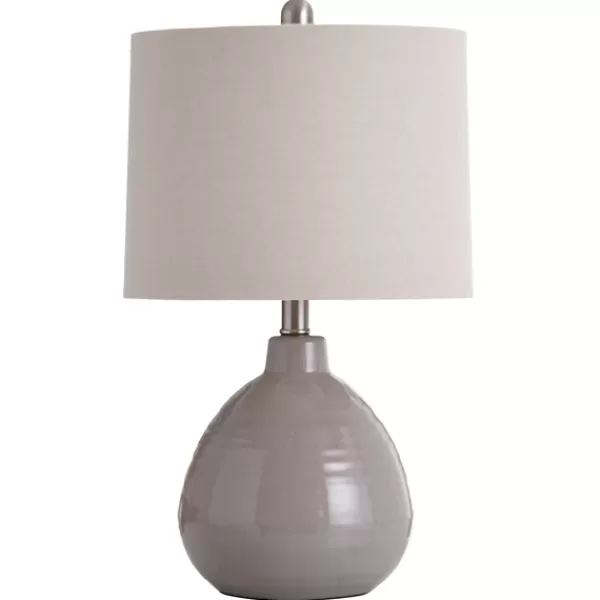Table Lamps-Kirkland's Home Gray Ribbed Ceramic Table Lamp Ivory