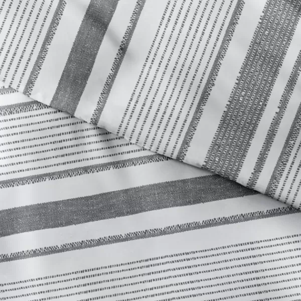 Duvets-Kirkland's Home Gray Soft Striped 3-Pc. King Duvet Cover Set Gray/White