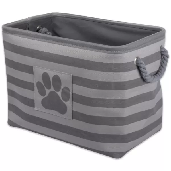 Baskets & Boxes-Kirkland's Home Gray Stripes And Paw Basket With Handles