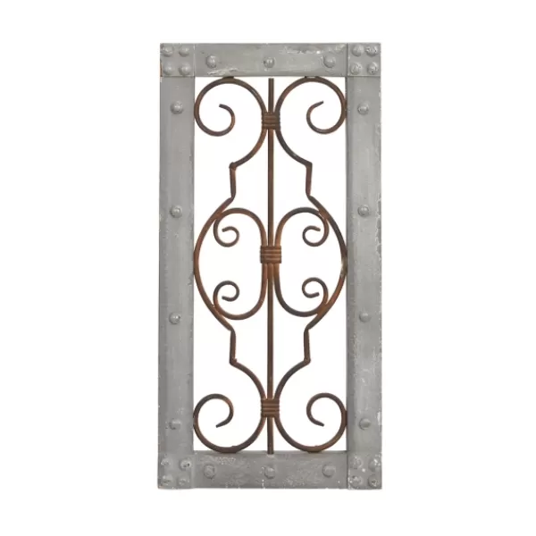 Wall Plaques-Kirkland's Home Gray Wood Traditional Scroll Wall Plaque Gray/Brown