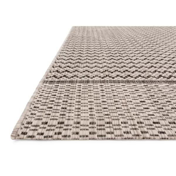 Outdoor Rugs-Kirkland's Home Gray Zig Zag Stripe Outdoor Area Rug, 7X10 Tan/Gray