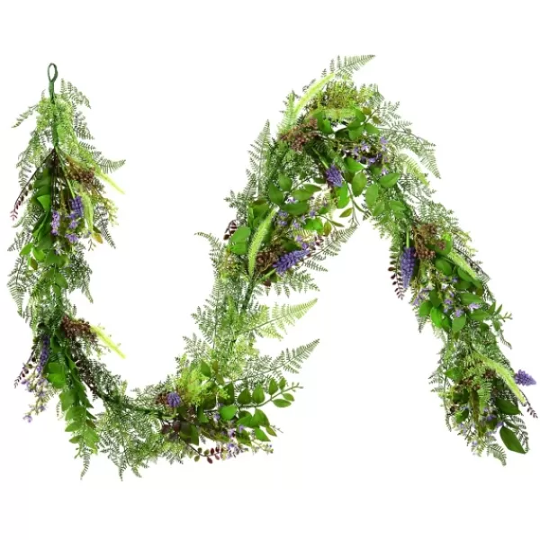 Arrangements & Greenery-Kirkland's Home Green And Purple Maytime Garland Purple/Green