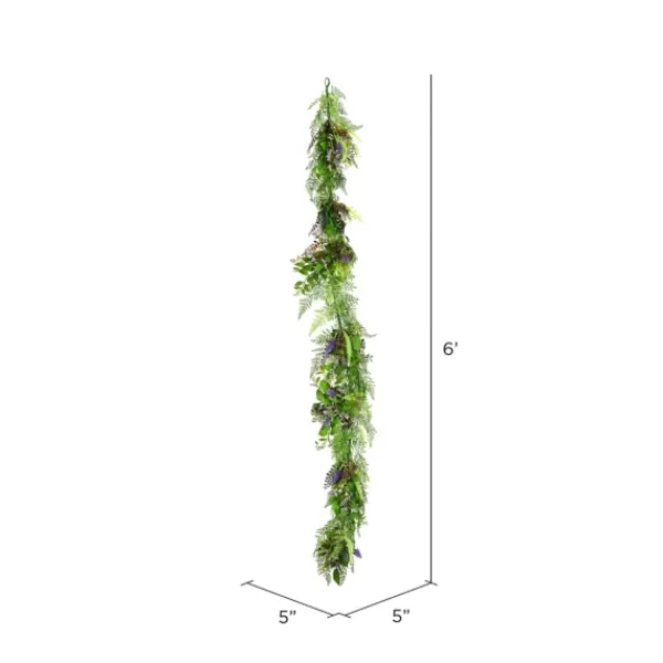 Arrangements & Greenery-Kirkland's Home Green And Purple Maytime Garland Purple/Green