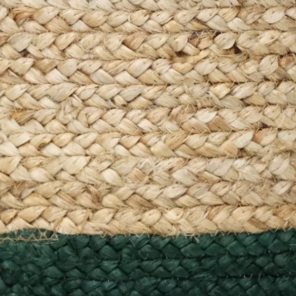 Baskets & Boxes-Kirkland's Home Green And Tan Woven Basket With Tassel, 19 In. Green/Tan