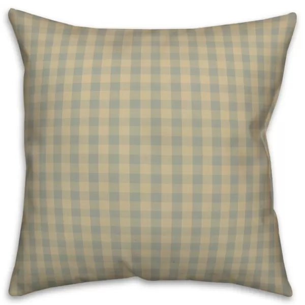 Pillows-Kirkland's Home Green And Yellow Plaid Pillow Green/Yellow