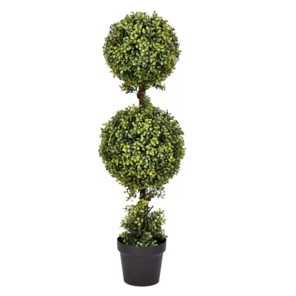 Trees & Topiaries-Kirkland's Home Green Double Ball Boxwood Potted Topiary