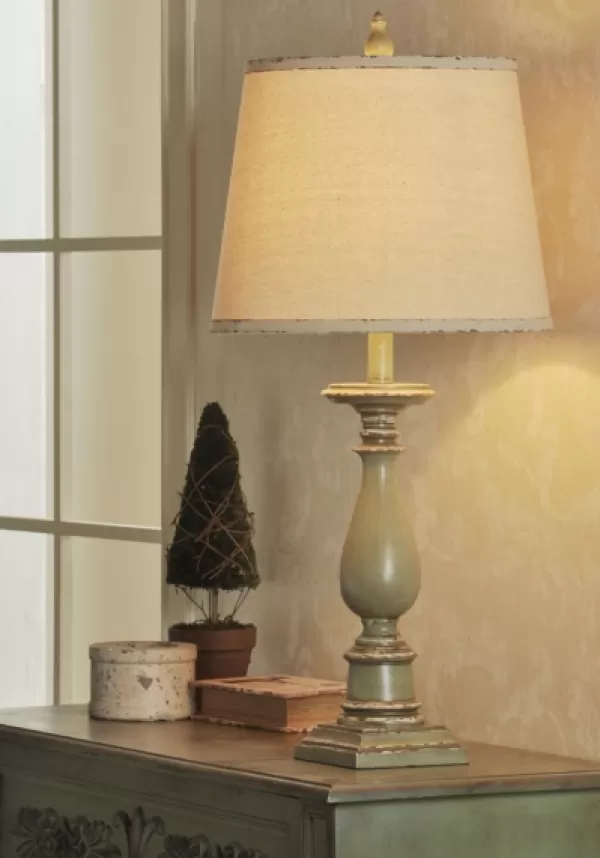 Table Lamps-Kirkland's Home Green French Country Table Lamp Ivory