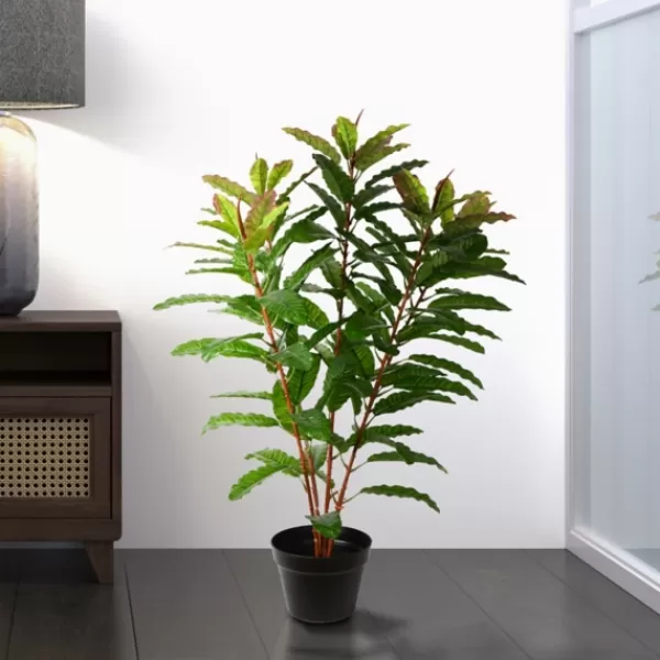 Trees & Topiaries-Kirkland's Home Green Myrtle Tree In Black Planter