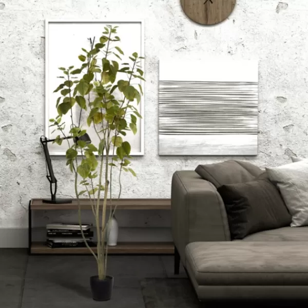 Trees & Topiaries-Kirkland's Home Green Potted Cotinus Coggygria Tree, 6 Ft.