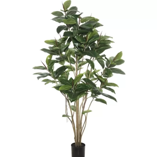 Trees & Topiaries-Kirkland's Home Green Rubber Tree, 6 Ft.