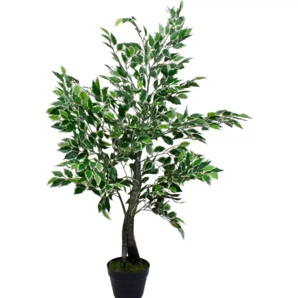 Trees & Topiaries-Kirkland's Home Green Variegated Leaf Ficus Tree
