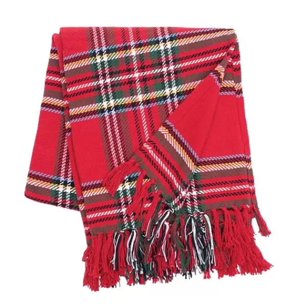 Blankets & Throws-Kirkland's Home Green Yellow Christmas Throw Blanket Red