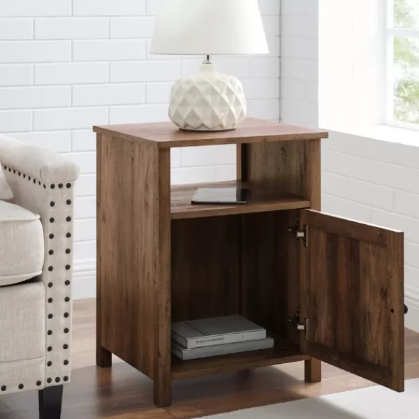 Accent & End Tables-Kirkland's Home Grooved Door Barnwood Side Table Brown