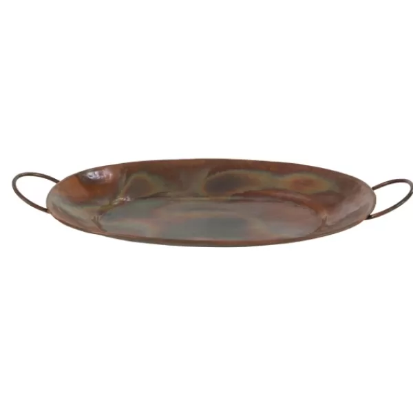 Decorative Trays-Kirkland's Home Hammered Copper 3-Pc. Iridescent Tray Set Brown