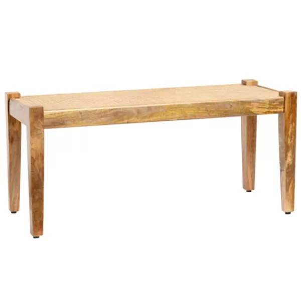 Entryway Furniture-Kirkland's Home Handwoven Rattan Cane And Mango Wood Bench