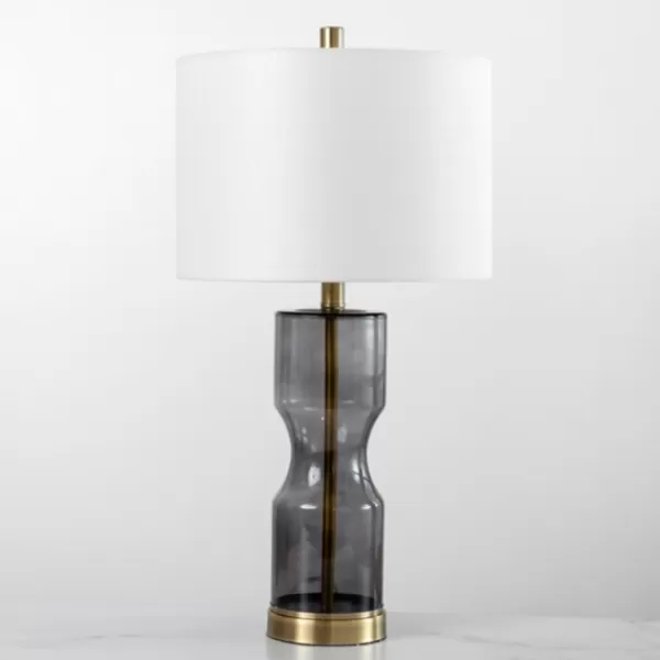Table Lamps-Kirkland's Home Hayley Smoke Hourglass Table Lamp White