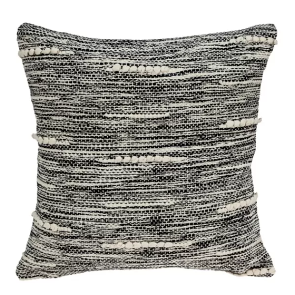 Pillows-Kirkland's Home Heathered Knots Throw Pillow Black/White