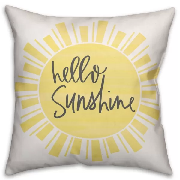 Pillows-Kirkland's Home Hello Sunshine Pillow Black/Yellow/Ivory