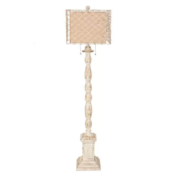 Floor Lamps-Kirkland's Home Holcomb White Floor Lamp Tan