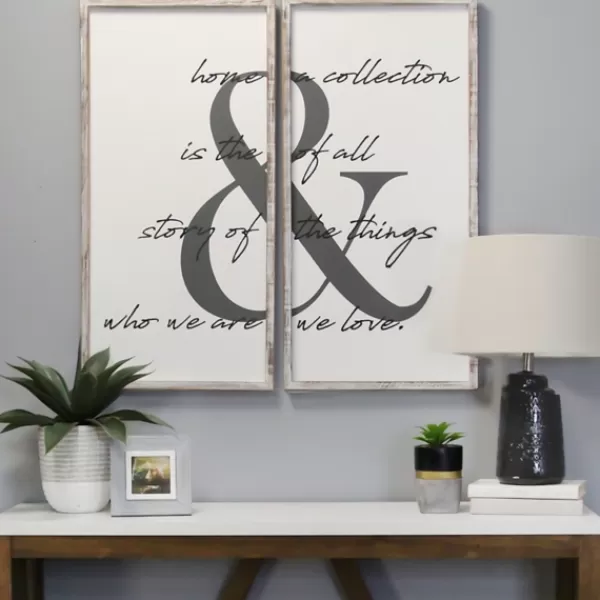 Wall Quotes & Signs-Kirkland's Home Home Is The Story Framed Wall Plaques, Set Of 2 Gray