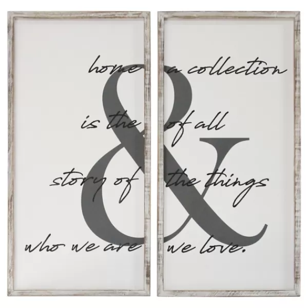Wall Quotes & Signs-Kirkland's Home Home Is The Story Framed Wall Plaques, Set Of 2 Gray