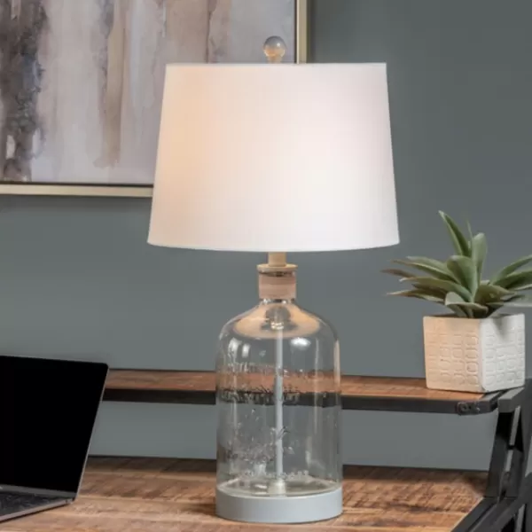 Table Lamps-Kirkland's Home Homegrown Gray Glass Jar Table Lamp White