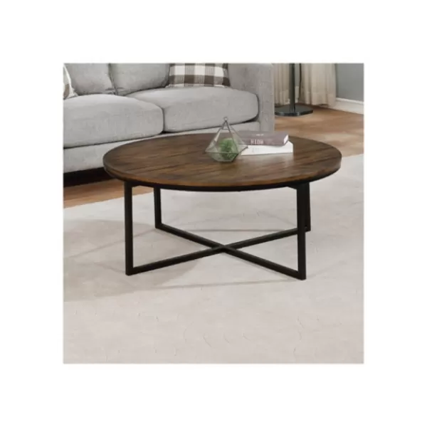 Coffee Tables-Kirkland's Home Honey Acacia Wood Round Coffee Table Tan