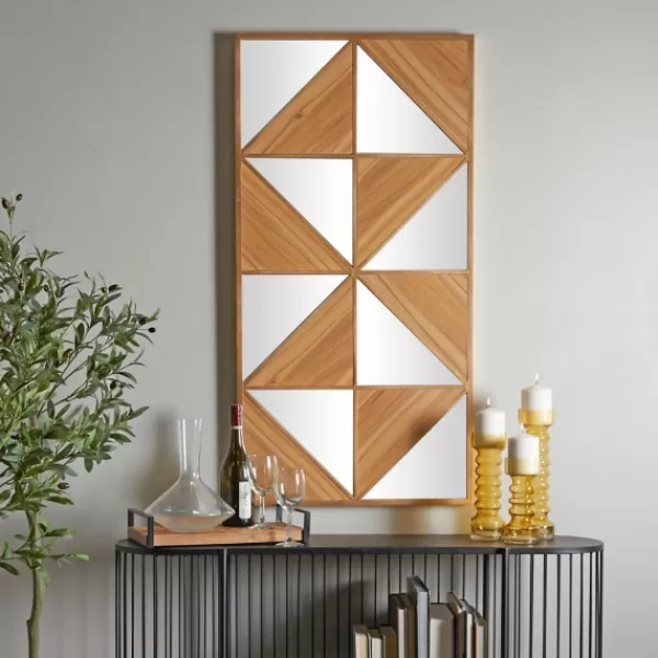 Wall Quotes & Signs-Kirkland's Home Honey Geometric Mirror Rec Gle Wall Plaque Tan