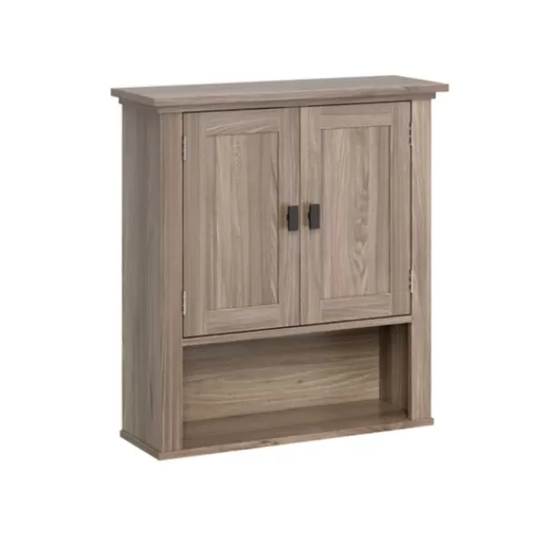 Shelves-Kirkland's Home Honey Woodgrain Wall-Mounted Cabinet Tan